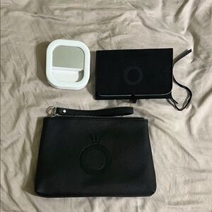 Black Logo Clutch and Wallet Set